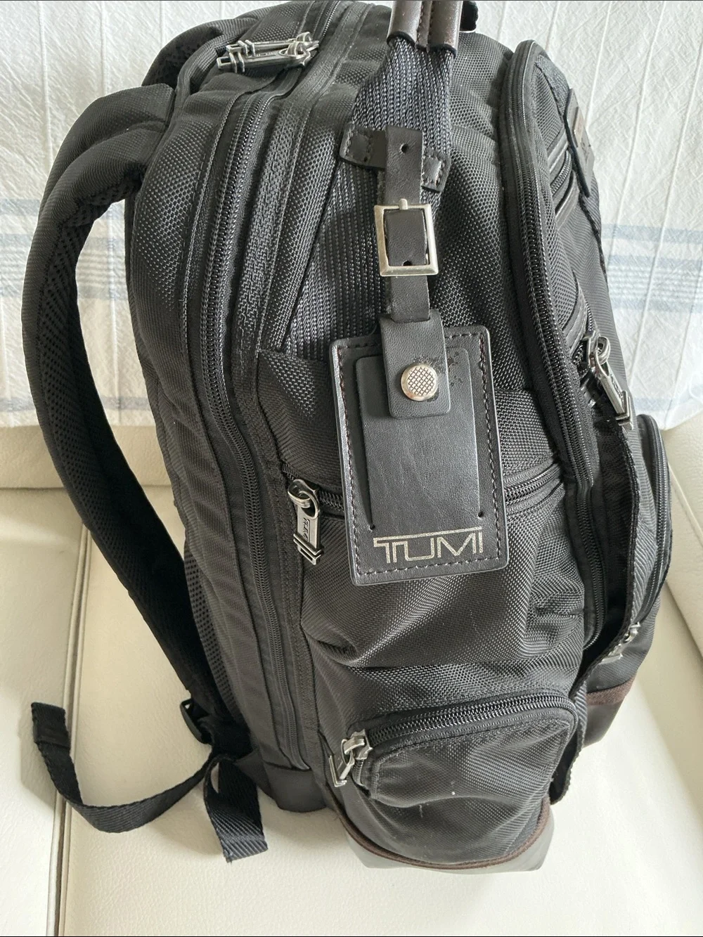 TUMI Canvas and Leather backpack large